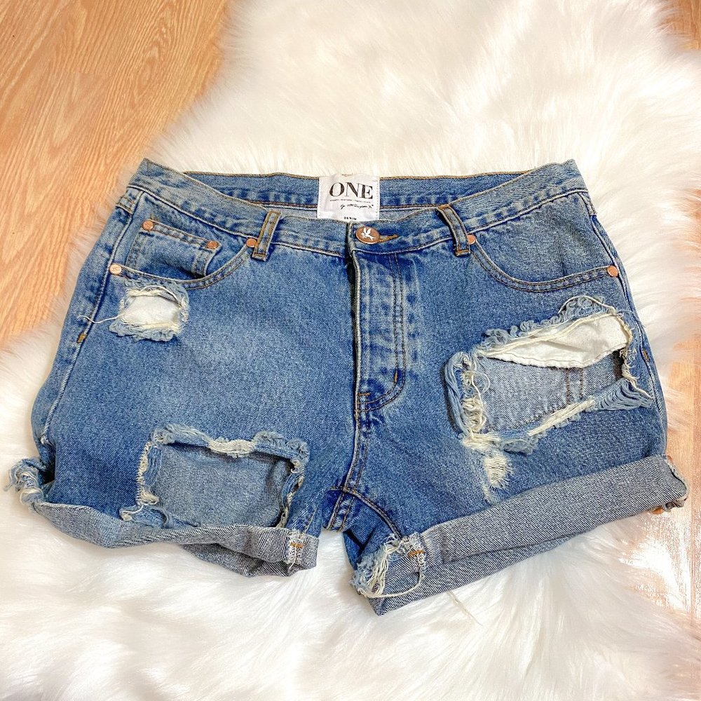 One X One Teaspoon Chargers Distressed Shorts